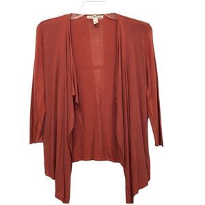 Emaline Petite Asymmetric orange cardigan size M